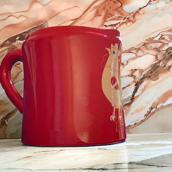 Sur la table Italy Red Rooster Chicken Water Pitcher Utensil Holder - Picture 2 of 7